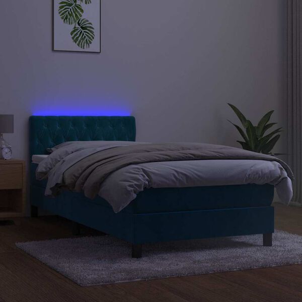 vidaXL &Kappa;&rho;&epsilon;&beta;ά&tau;&iota; Boxspring &mu;&epsilon; &Sigma;&tau;&rho;ώ&mu;&alpha; & LED &Sigma;&kappa;. &Mu;&pi;&lambda;&epsilon; 90x200 &epsilon;&kappa;. &Beta;&epsilon;&lambda;&omicron;ύ&delta;&iota;&nu;&omicron;