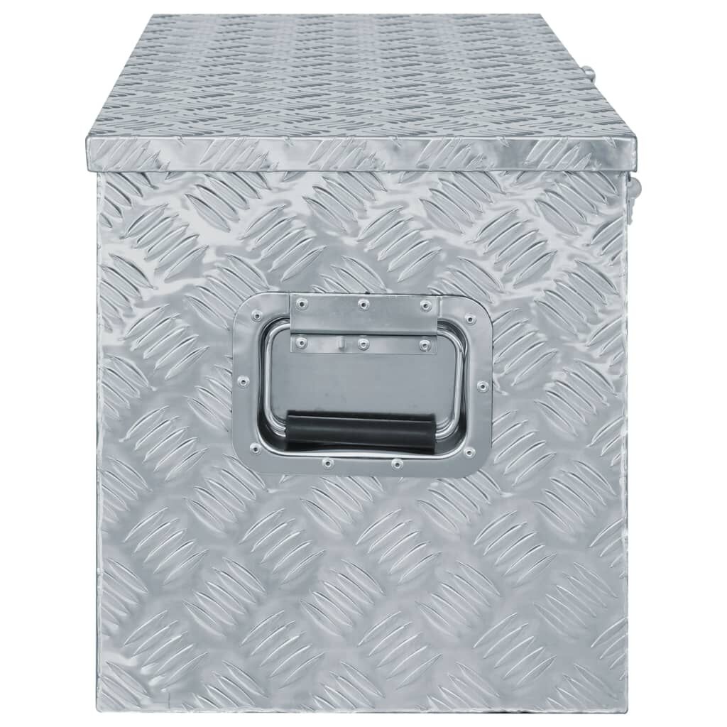 vidaXL Κουτί Αποθήκευσης Ασημί 110,5 x 38,5 x 40 εκ. Αλουμινίου