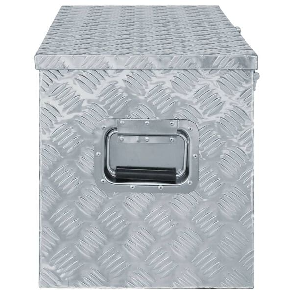 vidaXL Κουτί Αποθήκευσης Ασημί 110,5 x 38,5 x 40 εκ. Αλουμινίου