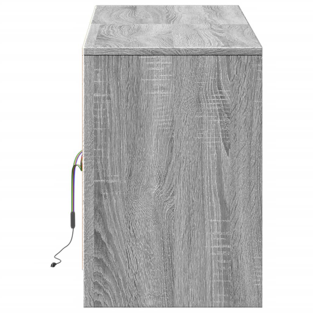 vidaXL Έπιπλο Τηλεόρασης με LED Γκρι Sonoma 139,5x34x50 εκ. Επεξ. Ξύλο
