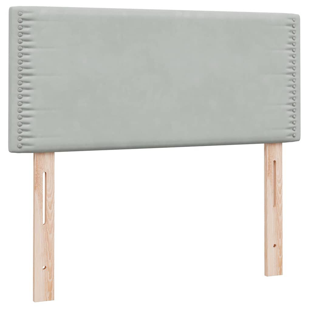 vidaXL Box Spring κρεβάτι με στρώμα ανοιχτό γκρι 80x220 cm Βελούδινο