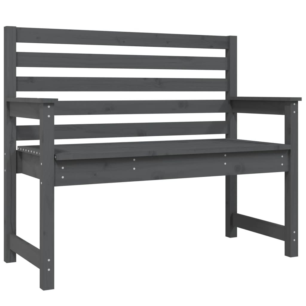 vidaXL Παγκάκι Κήπου Γκρι 109 x 48 x 91,5 εκ. από Μασίφ Ξύλο Πεύκου