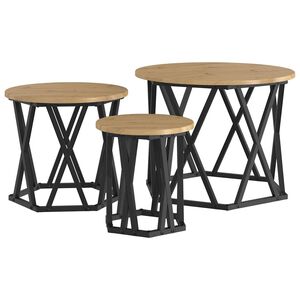 vidaXL &Kappa;&omicron;&mu;&omicron;&delta;ί&nu;&omicron; &Mu;&omicron;&nu;ά&delta;&alpha;&sigmaf; 3 pcs Artisan Oak &Mu;&eta;&chi;&alpha;&nu;&iota;&sigma;&mu;έ&nu;&omicron; &xi;ύ&lambda;&omicron; &kappa;&alpha;&iota; &alpha;&tau;&sigma;ά&lambda;&iota;