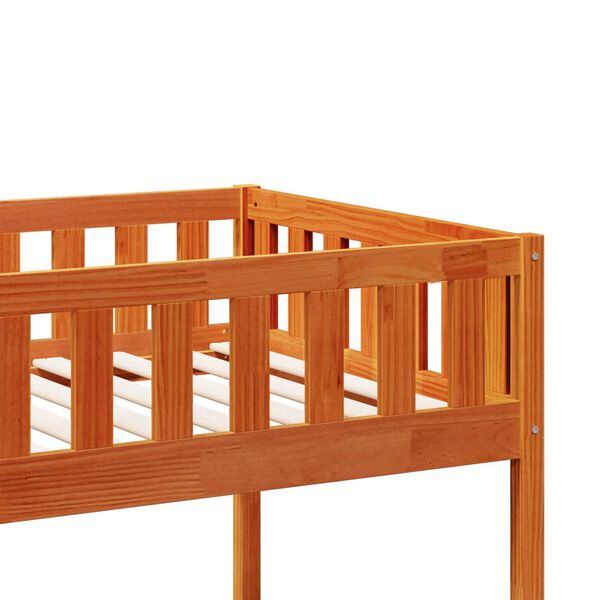 vidaXL Κρεβάτι Κουκέτα Καφέ Κεριού 80 x 200 εκ. από Μασίφ Ξύλο Πεύκου