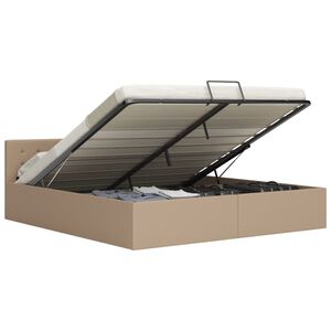 vidaXL Πλαίσιο Κρεβατιού με Αποθ. Χώρο Καπουτσίνο 160x200 εκ Δερματίνη