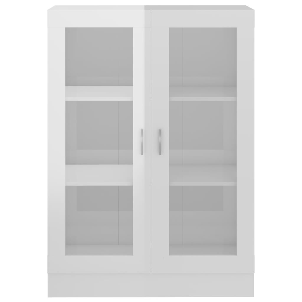 vidaXL Βιτρίνα Γυαλιστερό Λευκό 82,5 x 30,5 x 115 εκ. Επεξ. Ξύλο