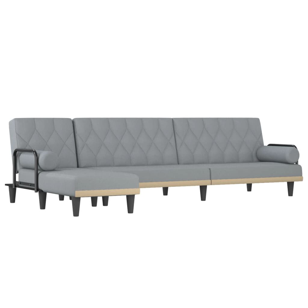 vidaXL Καναπές Κρεβάτι Γωνιακός Αν. Γκρι 260x140x70 εκ. Υφασμάτινος
