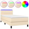 vidaXL &Kappa;&rho;&epsilon;&beta;ά&tau;&iota; Boxspring &mu;&epsilon; &Sigma;&tau;&rho;ώ&mu;&alpha; & LED &Kappa;&rho;&epsilon;&mu; 100x200 &epsilon;&kappa;. &Upsilon;&phi;&alpha;&sigma;&mu;ά&tau;&iota;&nu;&omicron;