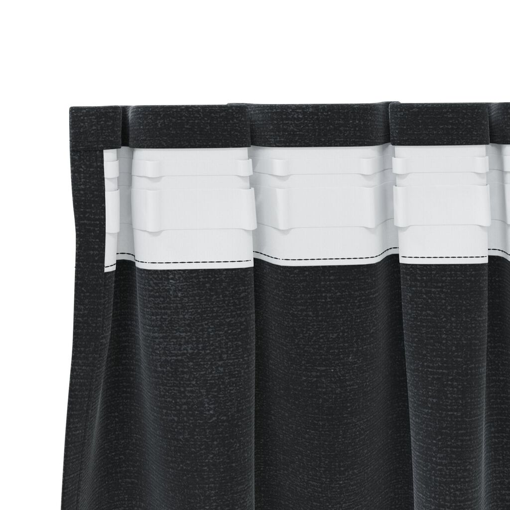 vidaXL Κουρτίνες με κουρτίνες 2 pcs Μαύρο 140 x 225 cm Βελούδο