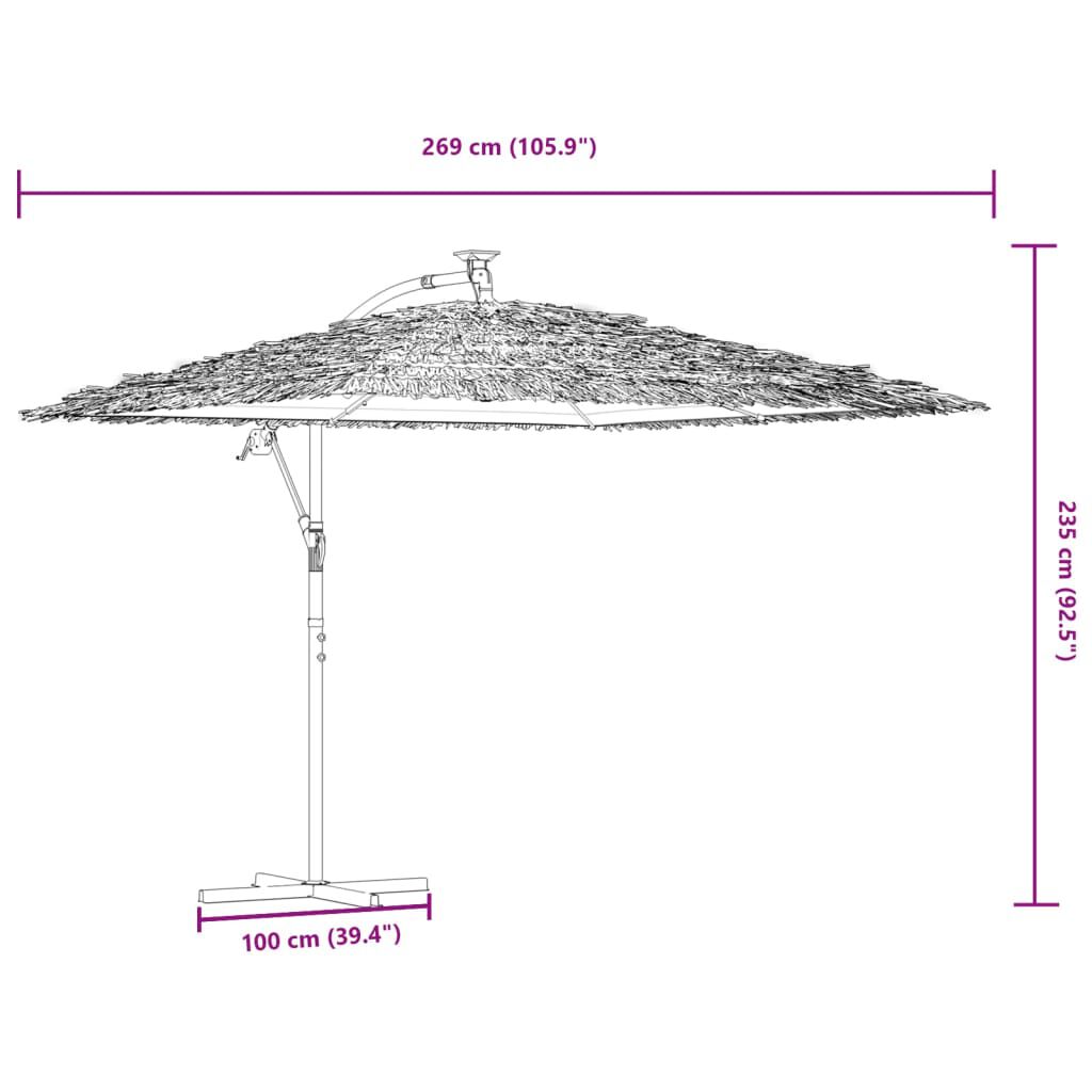 vidaXL Ομπρέλα Κήπου με Ατσάλινο Ιστό Καφέ 269x269x235 εκ.