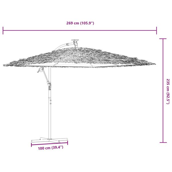 vidaXL Ομπρέλα Κήπου με Ατσάλινο Ιστό Καφέ 269x269x235 εκ.