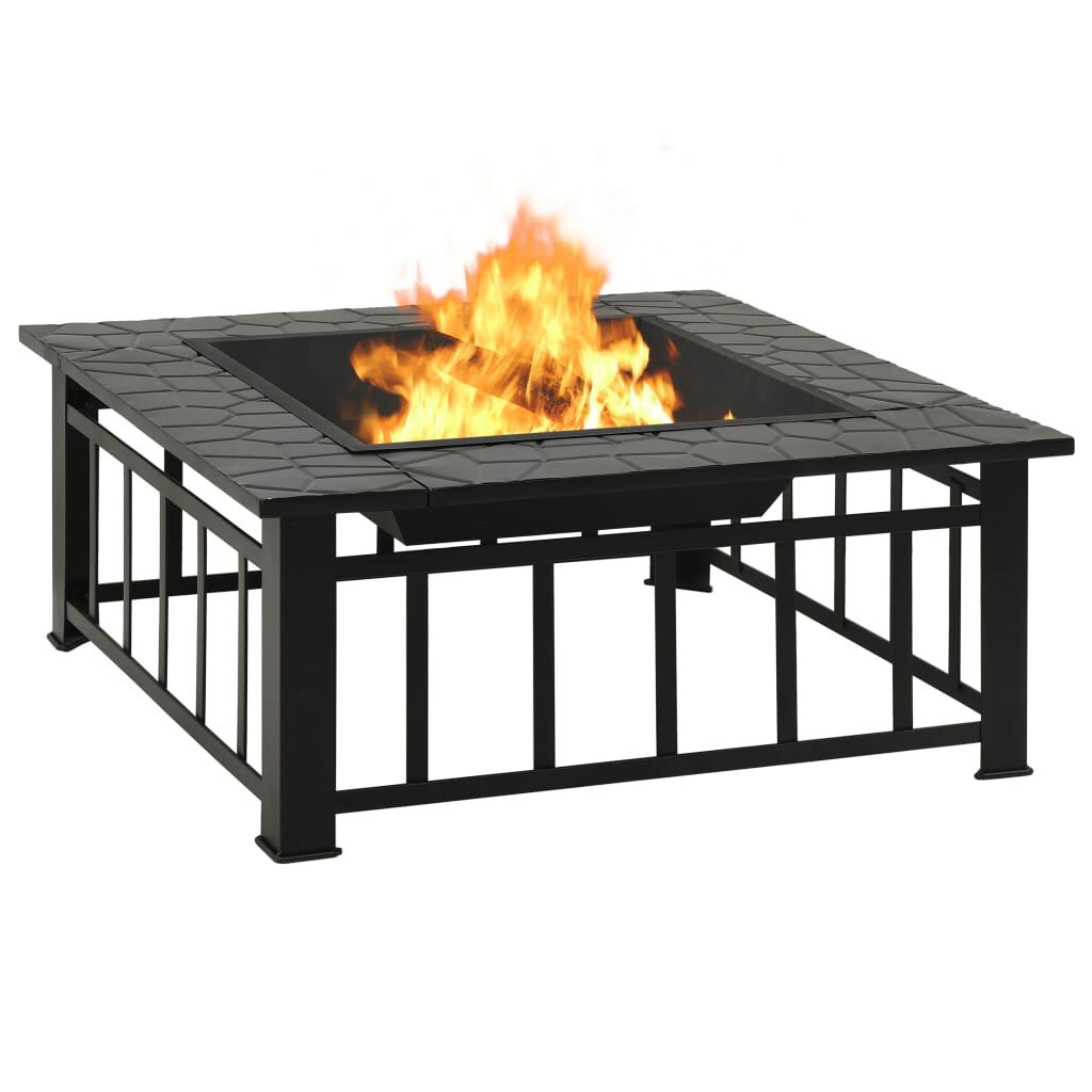 vidaXL Τζάκι Εξωτερικού Χώρου XXL 81x81x47 εκ. Ατσάλινο με Σκαλιστήρι