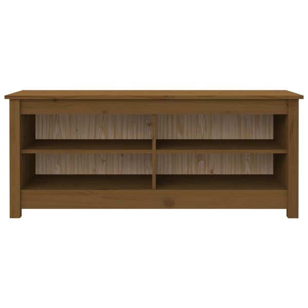 vidaXL Παπουτσοθήκη Μελί 110x38x45,5 εκ. από Μασίφ Ξύλο Πεύκου