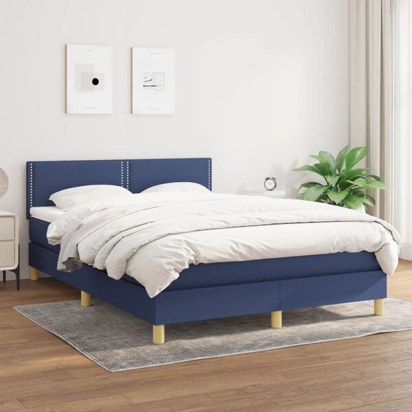 vidaXL &Kappa;&rho;&epsilon;&beta;ά&tau;&iota; Boxspring &mu;&epsilon; &Sigma;&tau;&rho;ώ&mu;&alpha; &Mu;&pi;&lambda;&epsilon; 140x190 &epsilon;&kappa;. &Upsilon;&phi;&alpha;&sigma;&mu;ά&tau;&iota;&nu;&omicron;