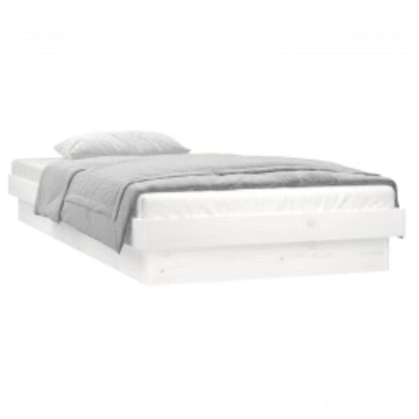 vidaXL &Pi;&lambda;&alpha;ί&sigma;&iota;&omicron; &Kappa;&rho;&epsilon;&beta;&alpha;&tau;&iota;&omicron;ύ &mu;&epsilon; LED &Lambda;&epsilon;&upsilon;&kappa;ό 90 x 200 &epsilon;&kappa;. &alpha;&pi;ό &Mu;&alpha;&sigma;ί&phi; &Xi;ύ&lambda;&omicron;