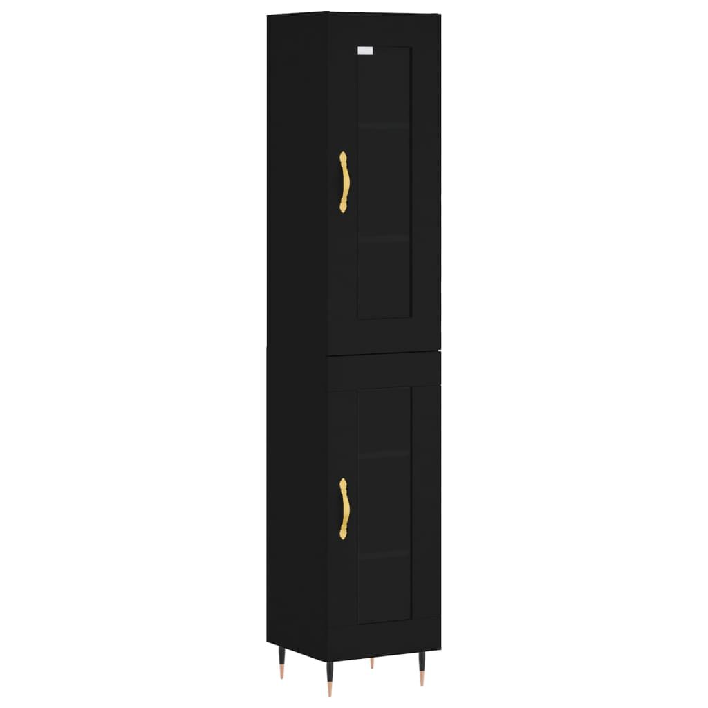 vidaXL Ντουλάπι Μαύρο 34,5 x 34 x 180 εκ. από Επεξεργασμένο Ξύλο