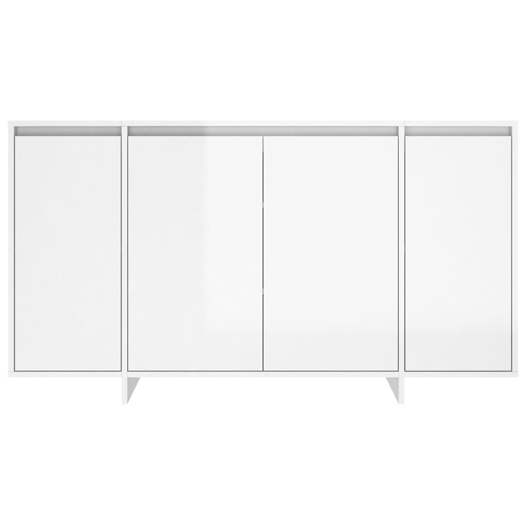 vidaXL Ραφιέρα Γυαλιστερή Λευκή 135x41x75 εκ. από Επεξεργ. Ξύλο