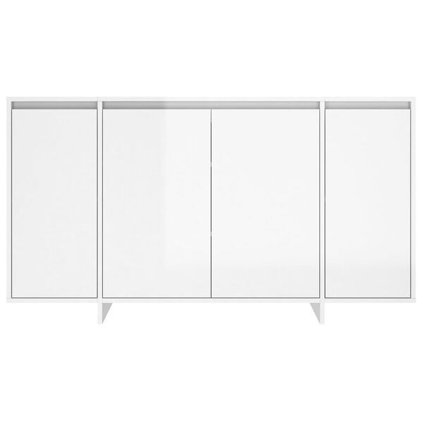 vidaXL Ραφιέρα Γυαλιστερή Λευκή 135x41x75 εκ. από Επεξεργ. Ξύλο