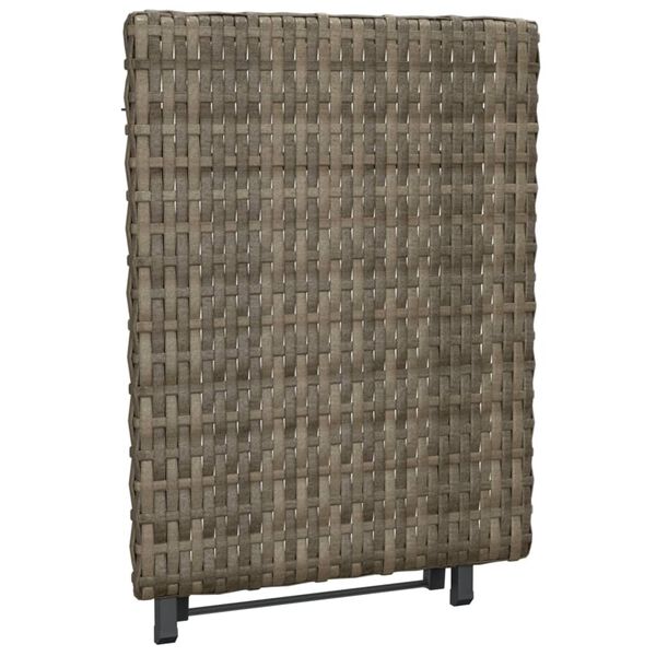 vidaXL Τραπέζι Πτυσσόμενο Γκρι 45 x 35 x 32 εκ. από Συνθετικό Ρατάν