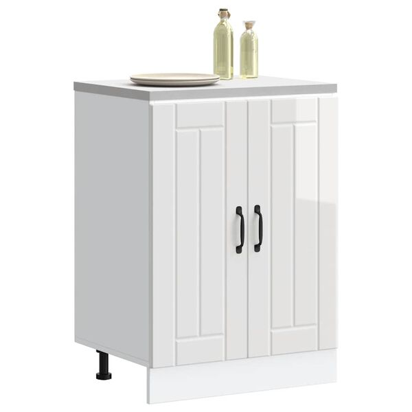 vidaXL Ντουλάπι βάσης νεροχύτη "Lucca" High Gloss White