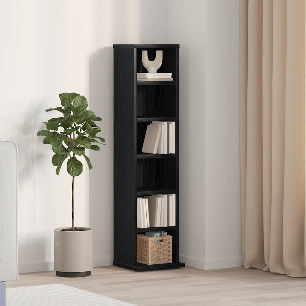 ντουλάπι CD vidaXL Μαύρη δρυς 21x20x88 cm Κατασκευασμένο ξύλο