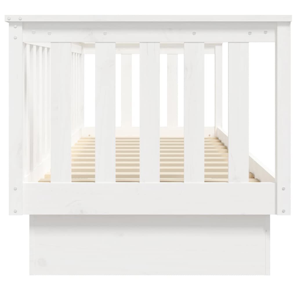 vidaXL Κρεβάτι ημέρας χωρίς στρώμα Λευκό 75x190 cm Στερεό ξύλο πεύκο