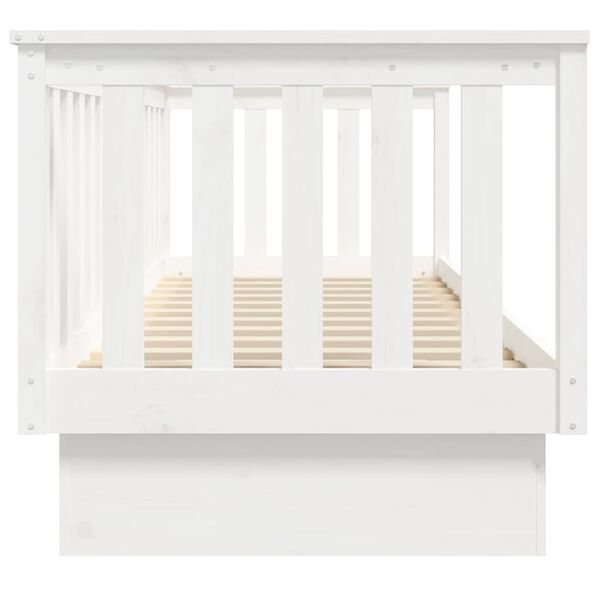 vidaXL Κρεβάτι ημέρας χωρίς στρώμα Λευκό 75x190 cm Στερεό ξύλο πεύκο