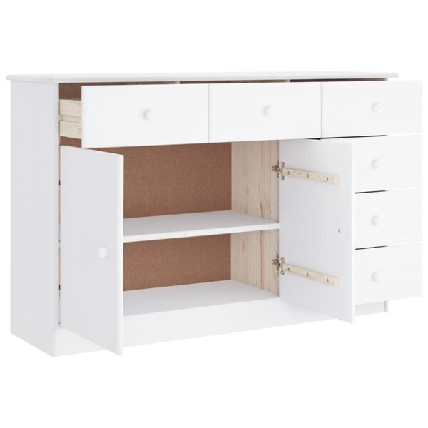 vidaXL Ντουλάπι ALTA Λευκό 112 x 35 x 73 εκ. από Μασίφ Ξύλο Πεύκου