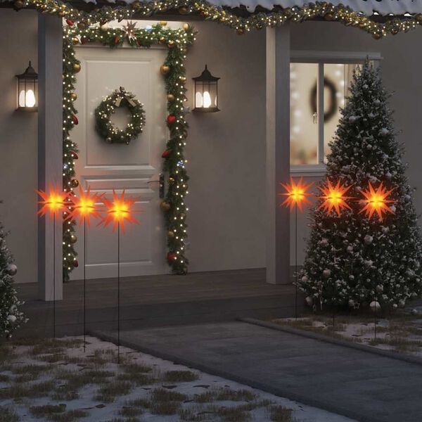 vidaXL Φωτιστικά Χριστ. με Ακίδες 3Τεμ LED Πτυσσόμενα Κόκκινα 35 εκ