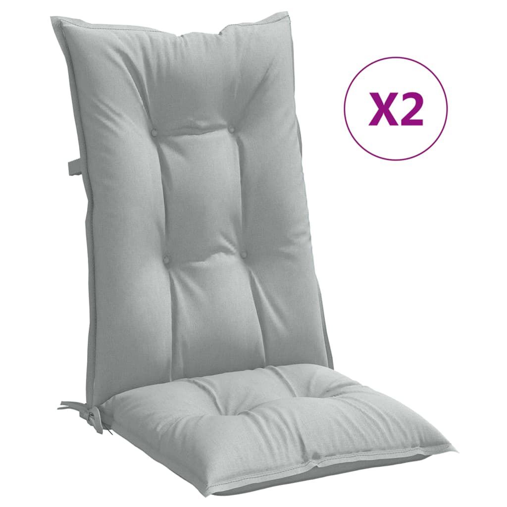 vidaXL Μαξιλάρια Καρέκλας με Πλάτη 2 τεμ. Αν. Γκρι 120x50x7 εκ. Ύφασμα