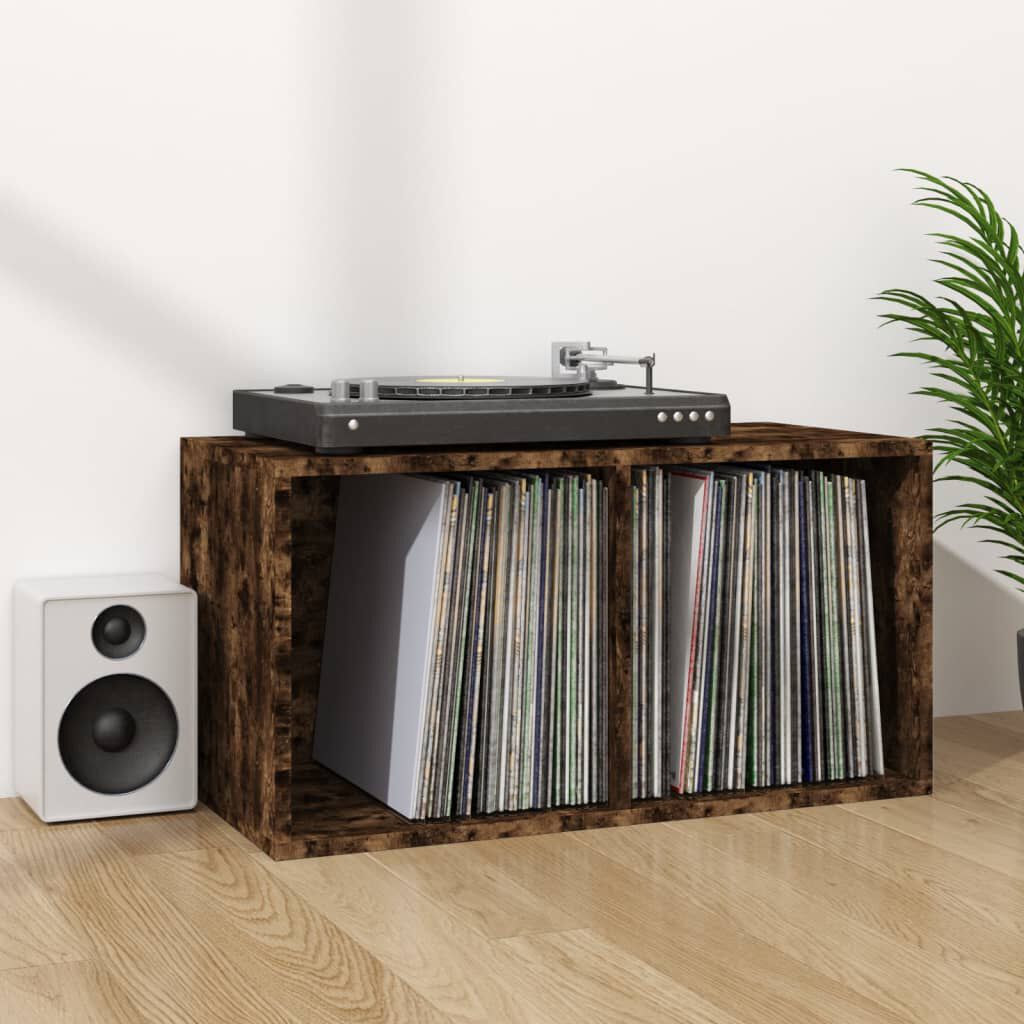 vidaXL Έπιπλο Δίσκων Βινυλίου Καπνιστή Δρυς 71x34x36 εκ. Επεξεργ. Ξύλο