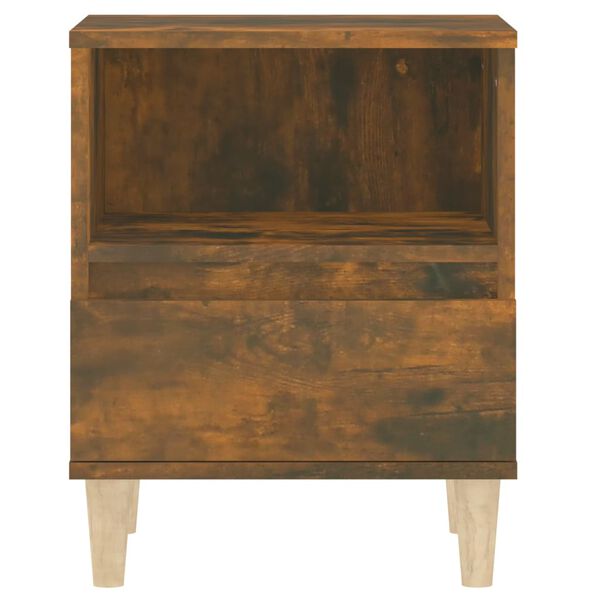 vidaXL Κομοδίνο Καπνιστή Δρυς 40x35x50 εκ.