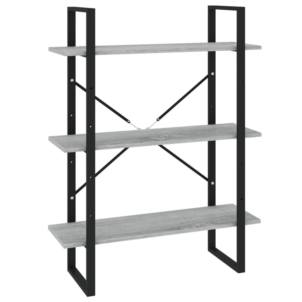 vidaXL Βιβλιοθήκη με 5 Ράφια Γκρι Sonoma 80x30x175 εκ. Επεξεργ. Ξύλο