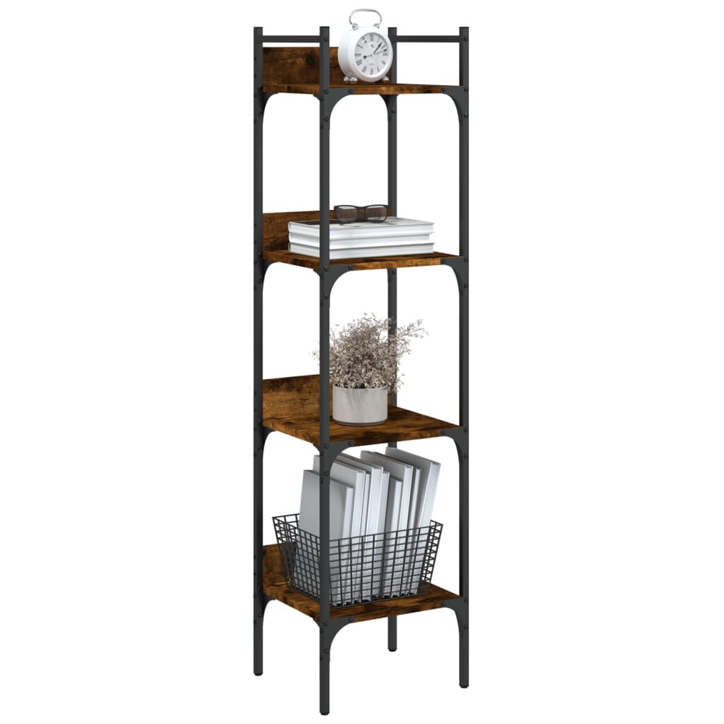 vidaXL Βιβλιοθήκη 4 Επιπέδων Καπν. Δρυς 35x30x138,5 εκ. Επεξεργ. Ξύλο