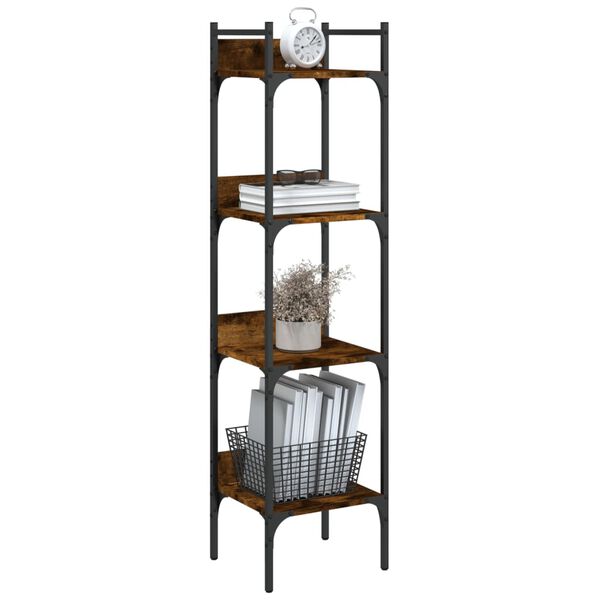 vidaXL Βιβλιοθήκη 4 Επιπέδων Καπν. Δρυς 35x30x138,5 εκ. Επεξεργ. Ξύλο