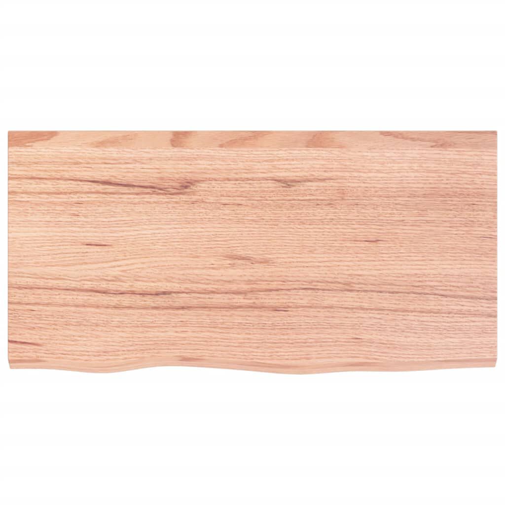 vidaXL Επιφ Τραπεζιού Αν Καφέ 80x40x(2-4)εκ. Επεξ. Μασίφ Ξύλο Δρυός