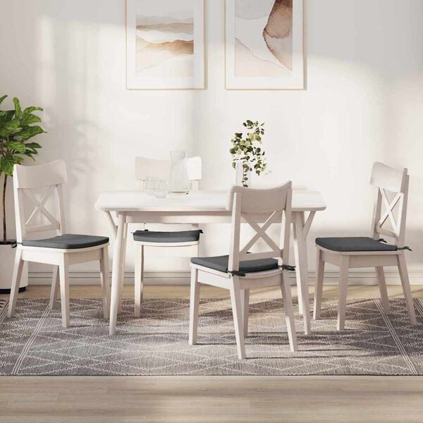 vidaXL Μαξιλάρια καθισμάτων 4 pcs Σκούρο Γκρι 40 x 40 x 3 cm ύφασμα