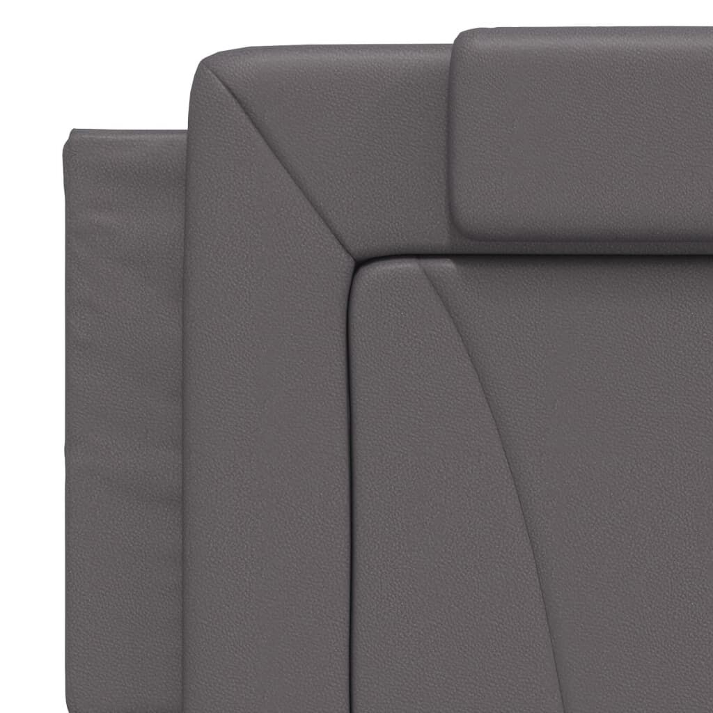 vidaXL Κρεβάτι με Στρώμα Γκρι 160x200 εκ. από Συνθετικό Δέρμα