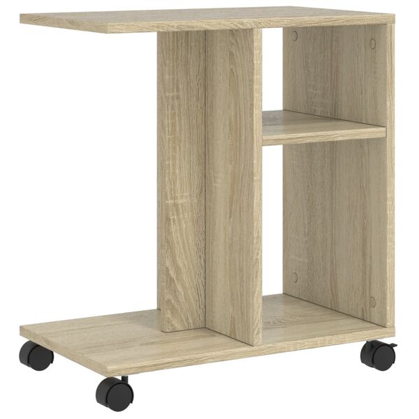 vidaXL Βοηθητικό Τραπέζι με Ρόδες Sonoma Δρυς 50x30x55 εκ. Επεξ. Ξύλο