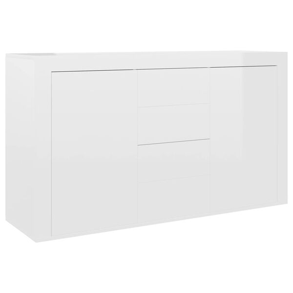 vidaXL Μπουφές Γυαλιστερό Λευκό 120 x 36 x 69 εκ. από Επεξ. Ξύλο