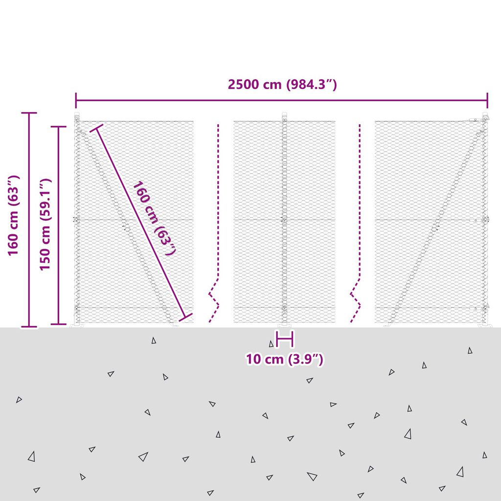 vidaXL Σετ Φράχτη Σετ 2 Πράσινο Ατσάλι, PVC 25 x 1.5 m Ανθεκτικό