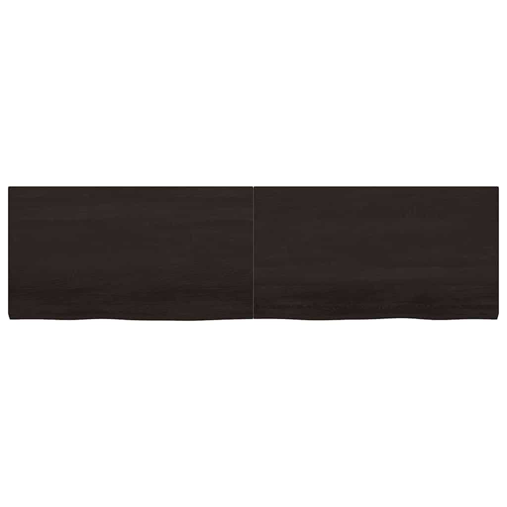 vidaXL Ράφι Τοίχου Σκούρο Καφέ 220x60x(2-4) εκ. Επεξ. Μασίφ Ξύλο Δρυός