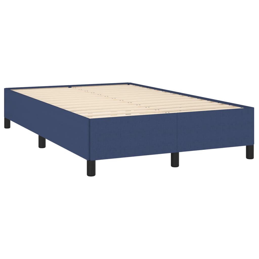 vidaXL Κρεβάτι Boxspring με Στρώμα Μπλε 120x190 εκ. Υφασμάτινο