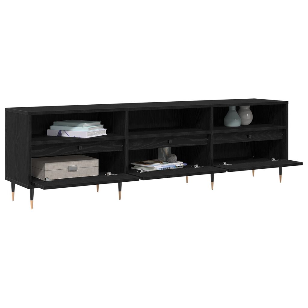 vidaXL Ντουλάπι τηλεόρασης Μαύρη Δρυς 150x30x44.5 εκ. Επεξεργασμένο Ξύλο