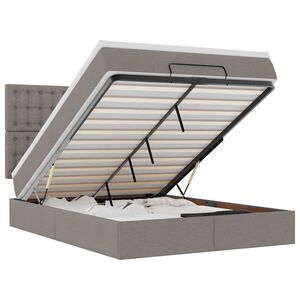 vidaXL &Omicron;&theta;&omega;&mu;&alpha;&nu;&iota;&kappa;ό &kappa;&rho;&epsilon;&beta;ά&tau;&iota; &mu;&epsilon; &sigma;&tau;&rho;ώ&mu;&alpha; & LEDs Taupe 140x200 cm Ύ&phi;&alpha;&sigma;&mu;&alpha;