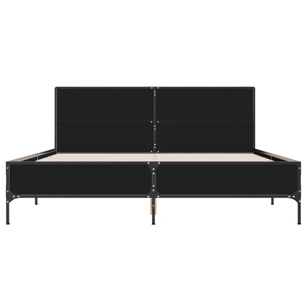 vidaXL Πλαίσιο Κρεβατιού Μαύρο 160 x 200 εκ. Επεξ. Ξύλο & Μέταλλο