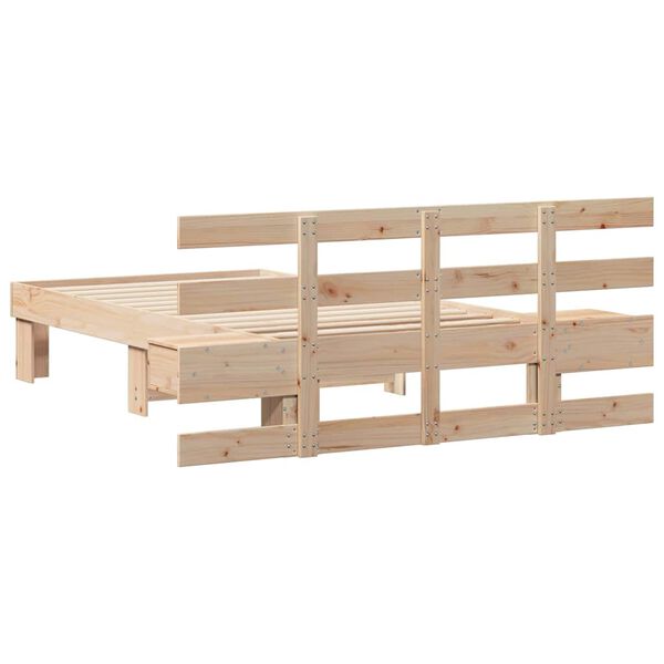 vidaXL Σκελετός Κρεβατιού Καφέ 80 x 200 cm Μασίφ ξύλο πεύκου