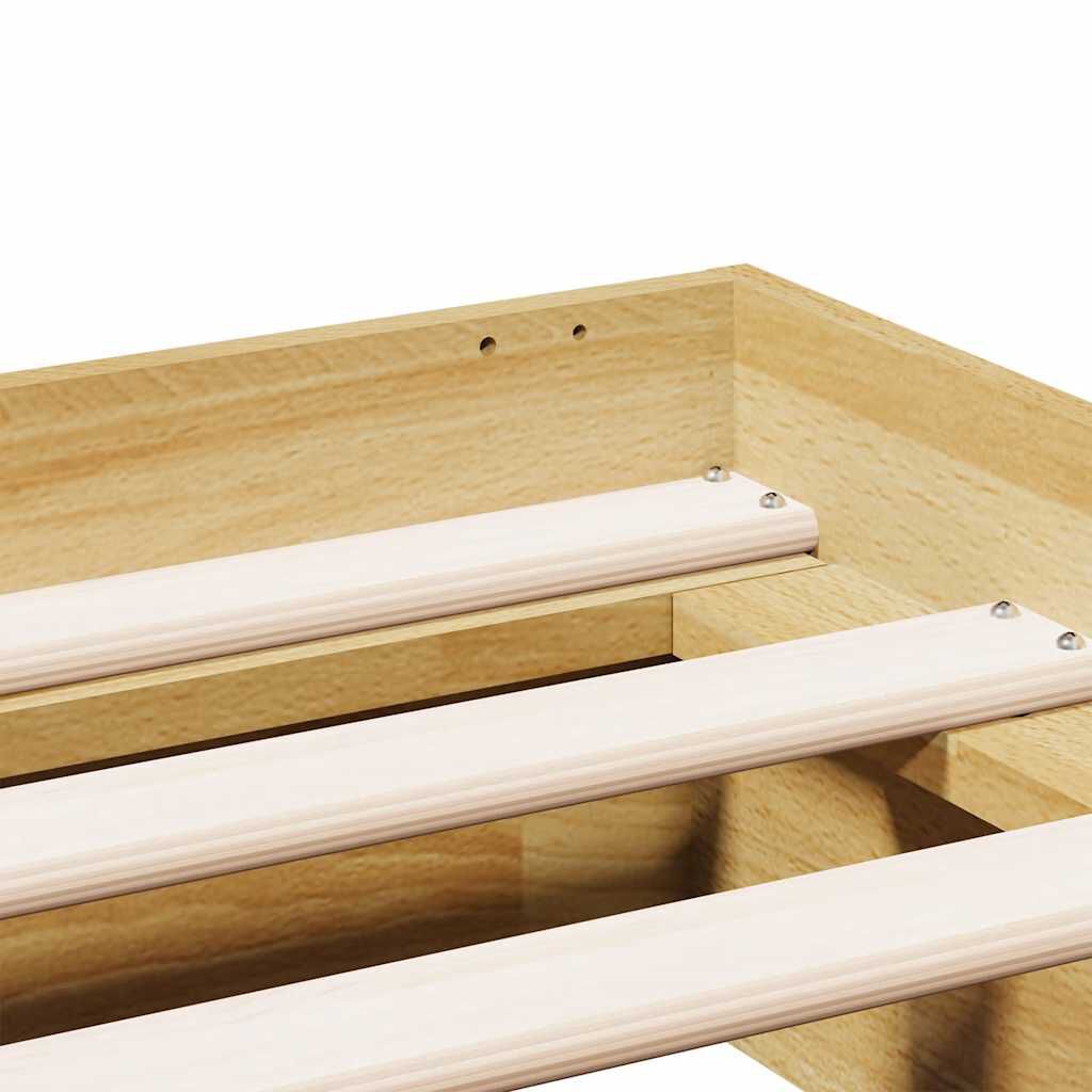 vidaXL Πλαίσιο κρεβατιού χωρίς στρώμα 120x190 cm μασίφ ξύλο δρυς