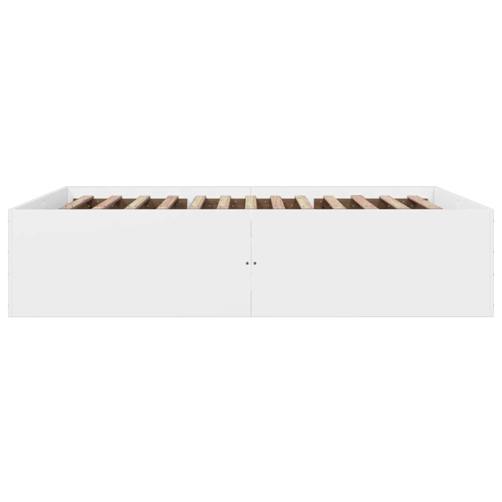 vidaXL Πλαίσιο Κρεβατιού Λευκό 160x200 εκ. Επεξεργασμένο Ξύλο