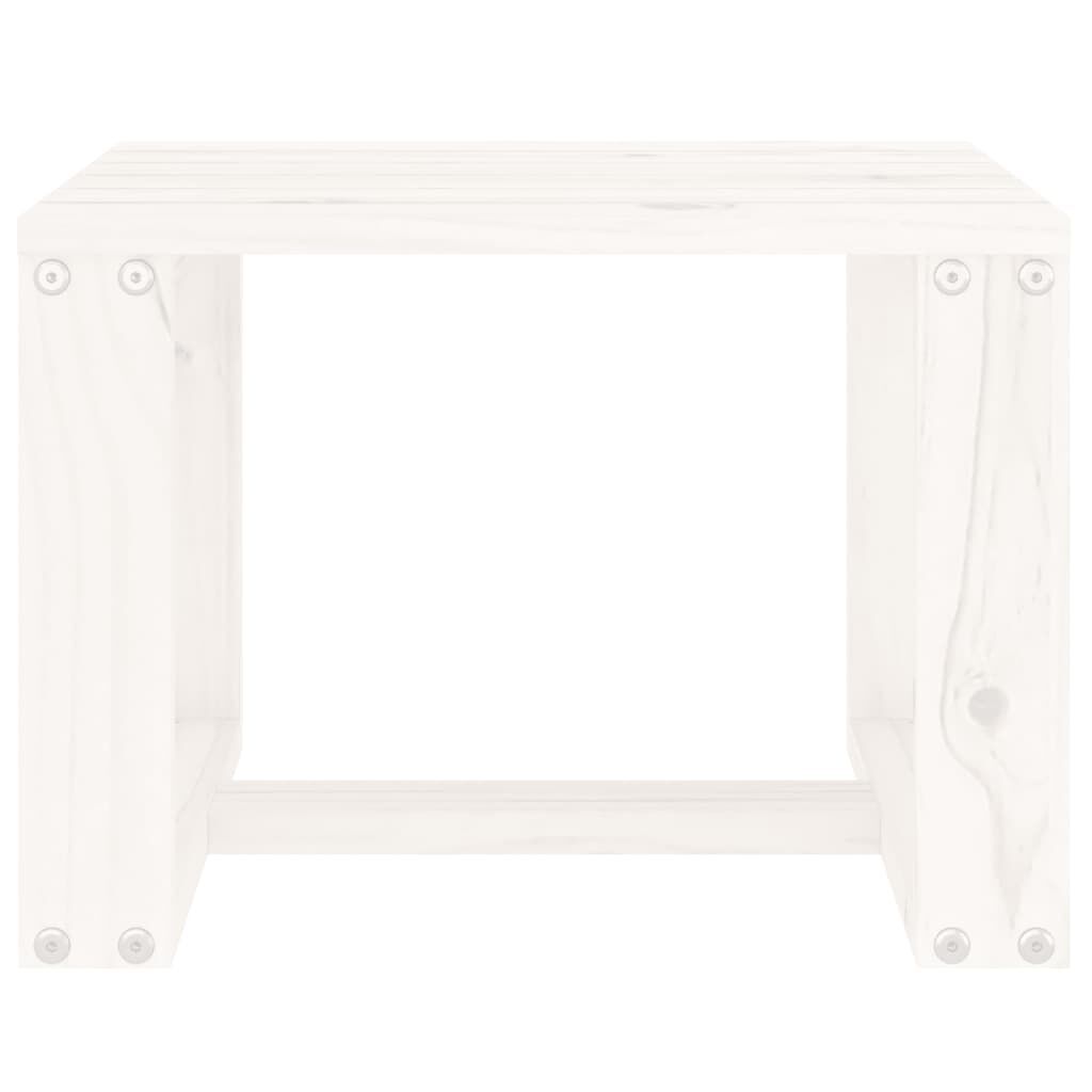 vidaXL Βοηθητικό Τραπέζι Κήπου Λευκό 40x38x28,5 εκ. Μασίφ Ξύλο Πεύκου